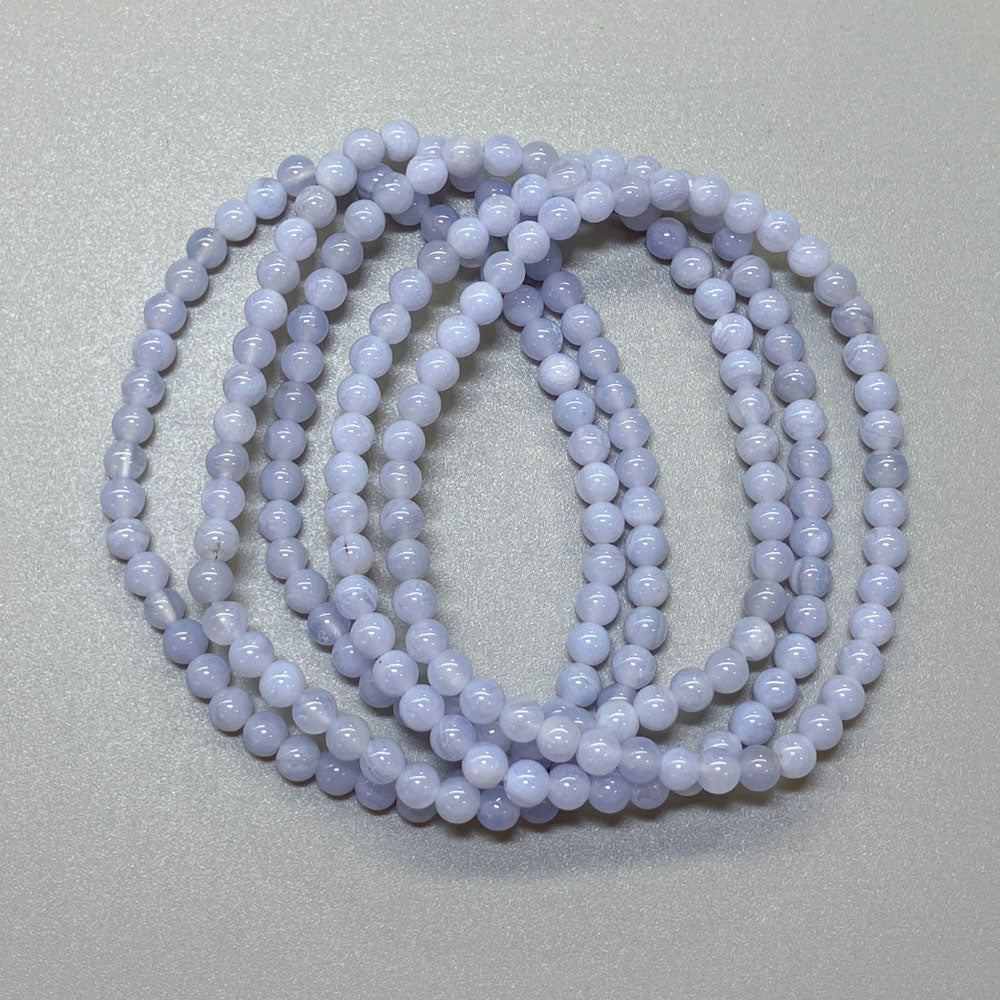 Blue Lace Agate Round Bracelet 18cm 4mm A
