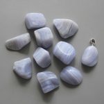 Blue Lace Agate Free Form Tumble Pendant With Silver 18-25mm A/A+