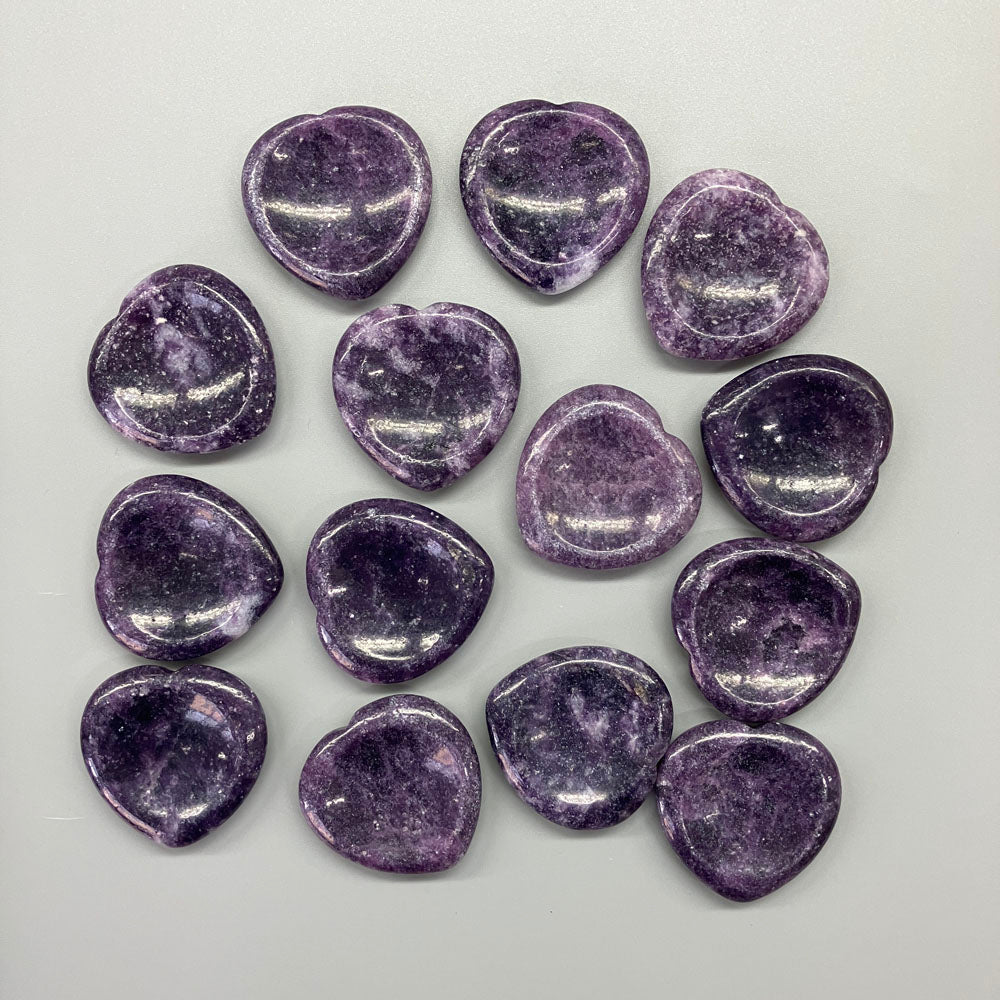 Lepidolite Af Heart Thumb Stone 6/7*40*40mm A+/AA
