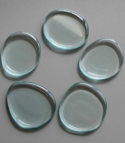 Blue Obsidian Man Made Smooth Stone 1.6 inch (0.8-1 x 3.5-4.5cm) A