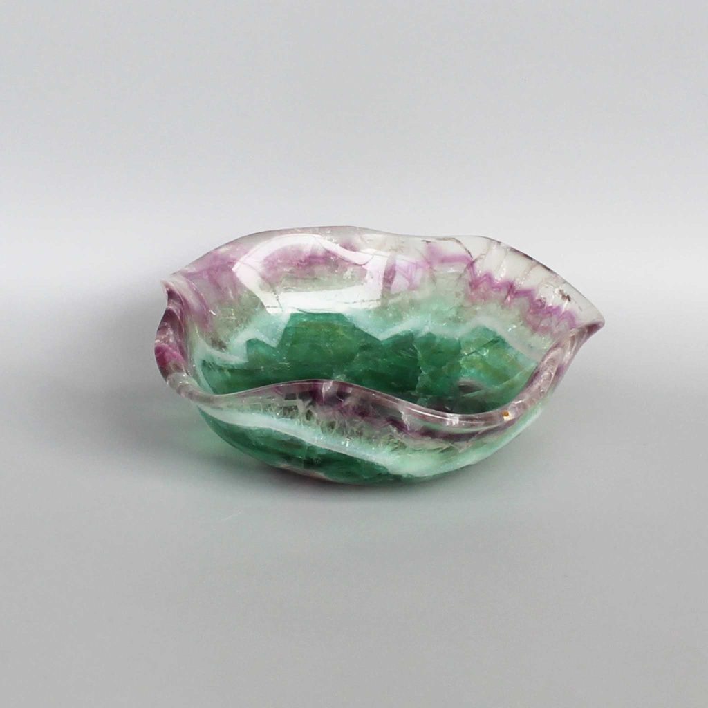 Rainbow Fluorite Free Form Bowl 1# 4x10.5x11cm AA