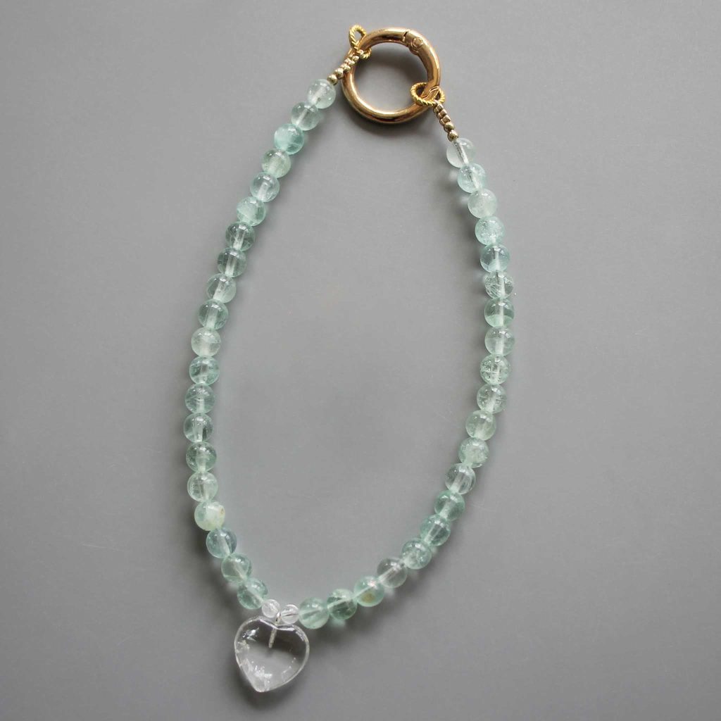 Green Fluorite Round Bead Phone Cord 6mm A/B