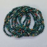 Blood Jasper Faceted Round Bracelet 4mm A