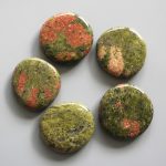 Unakite Smooth Stone 1.6 inch (0.8-1 x 3.5-4.5cm) A
