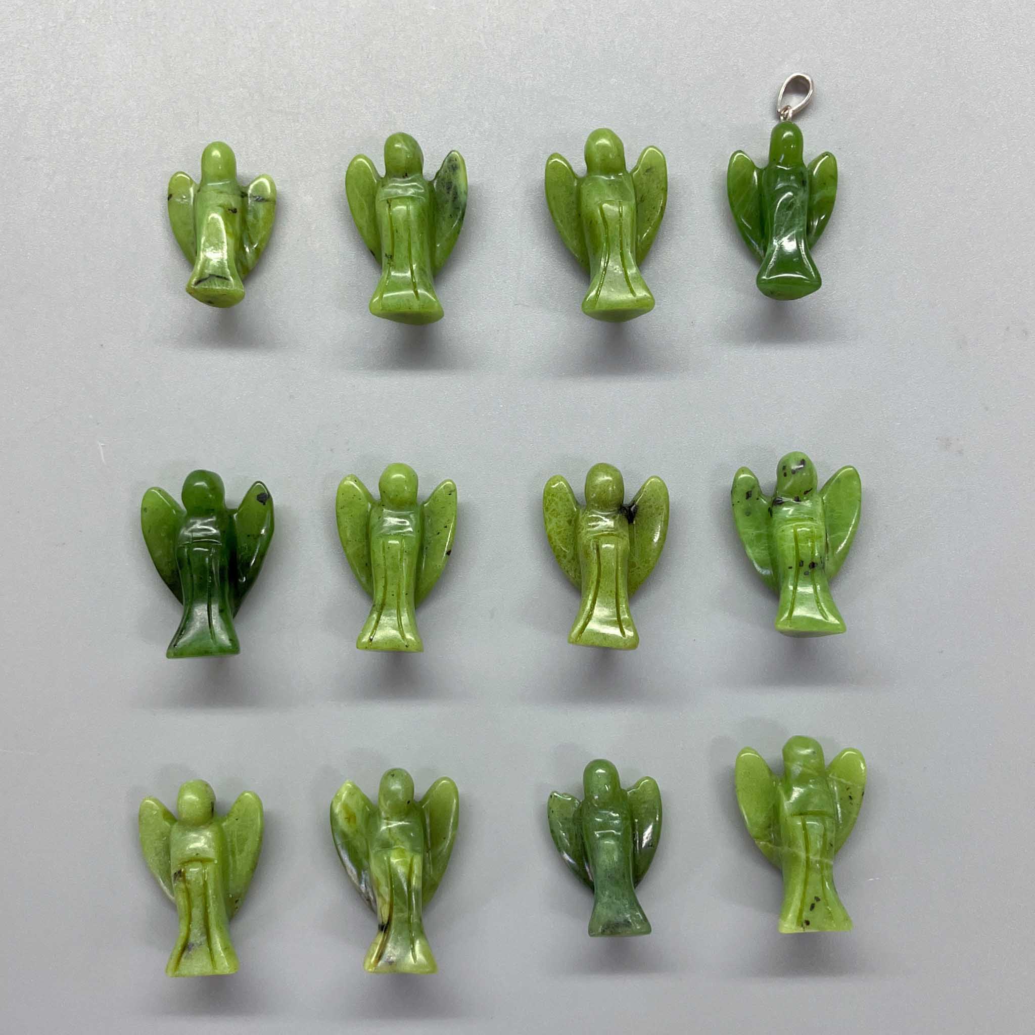 03e99e2d3217e5ddcd2449e34fcb2e52_37492786-e1f1-4b8d-be90-cf08873832e7 Soft Nephrite Jade Simple angel pendant with silver S052 25mm A