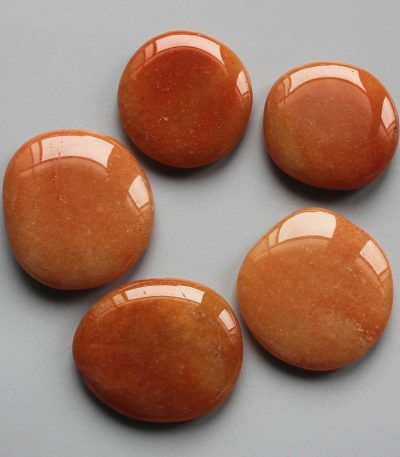 Red Aventurine B Smooth Stone 1.6 inch (0.8-1 x 3.5-4.5cm) A
