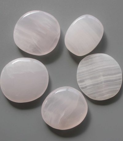 Pink Calcite Smooth Stone 1.6 inch (0.8-1 x 3.5-4.5cm) A/A+