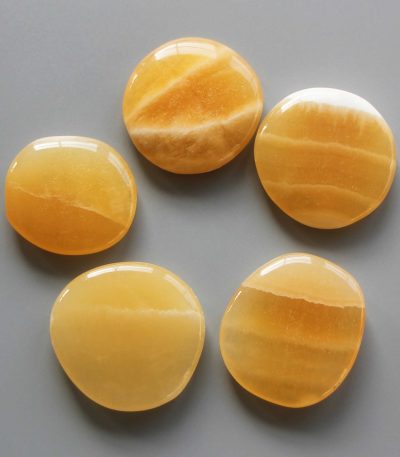 Orange Calcite China Smooth Stone 1.6 inch (0.8-1 x 3.5-4.5cm) A/A+