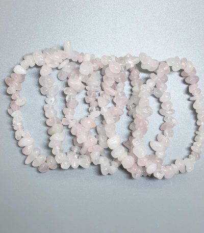 Rose Quartz Chips Bracelet 4/8mm A/B