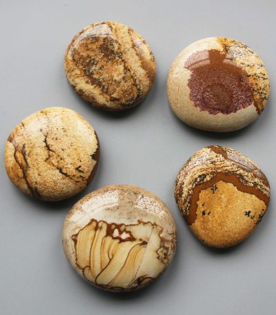 Picture Jasper Smooth Stone 1.6 inch (0.8-1 x 3.5-4.5cm) A