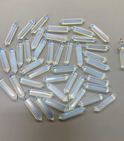 Opalite Double Point Pendant With Silver 7x35mm A/A+