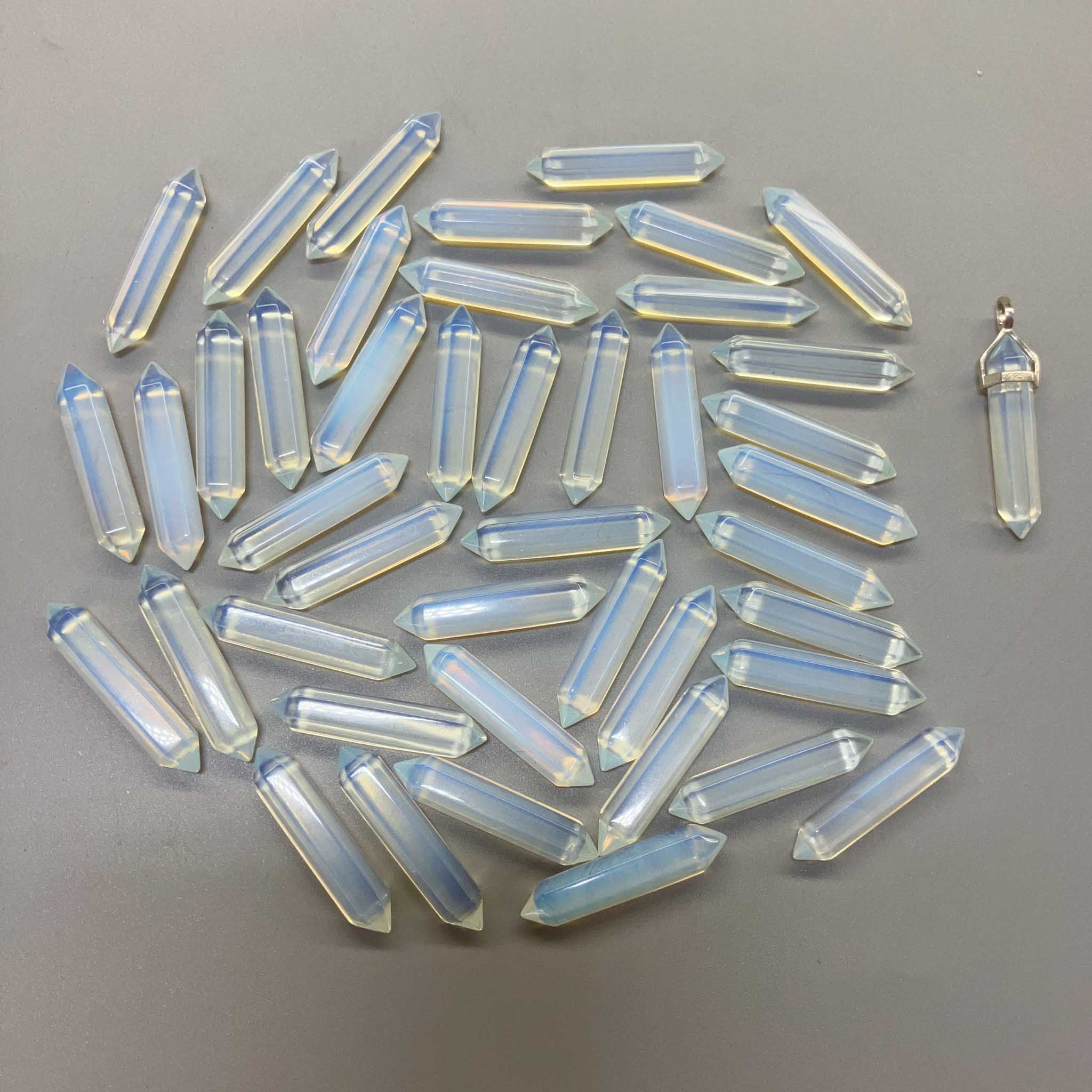084af271ad614e87a20f97711845e180_cdb2e82b-5f5e-47cc-b7b5-fea3a72444a5 Opalite Double Point Pendant With Silver 7x35mm A/A+