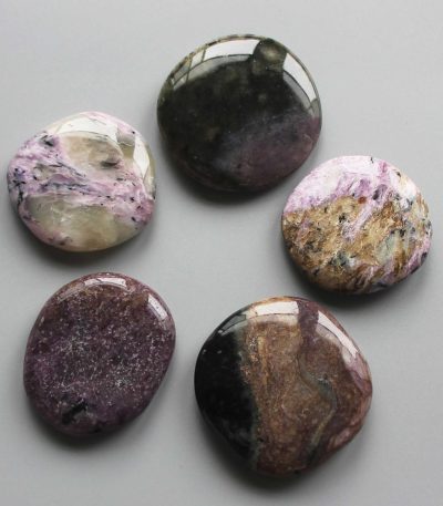 Charoite Smooth Stone 1.6 inch (0.8-1 x 3.5-4.5cm) A/B