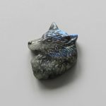 Labradorite Wolf head 10x32x38mm A+