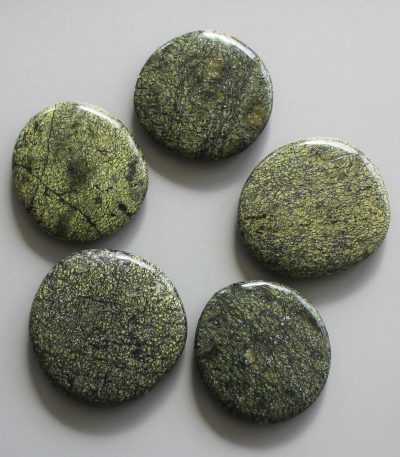 Green Snake Skin Jasper Smooth Stone 1.6 inch (0.8-1 x 3.5-4.5cm) A