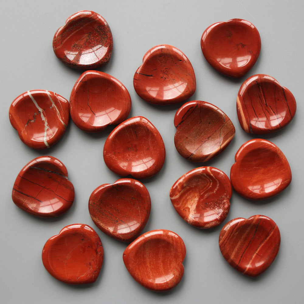 Red Jasper Heart Thumb Stone 1.6 inch (0.65 x 4 x 4cm) A