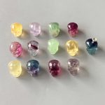 Fluorite Rainbow Candy Skull pendant with silver 16/18mm A+/AA