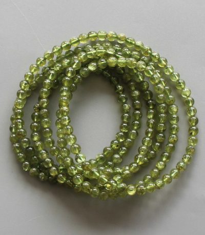 Peridot Round Bracelet 18cm 4mm A/A+