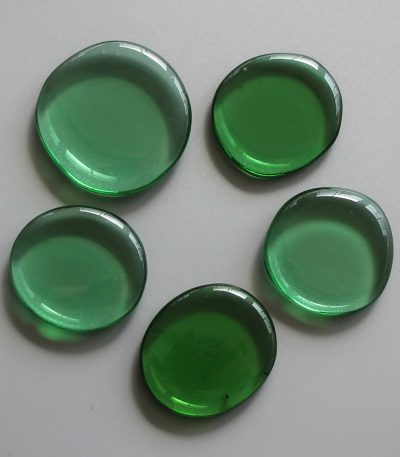 Green Obsidian Man Made Smooth Stone 1.6 inch (0.8-1 x 3.5-4.5cm) A