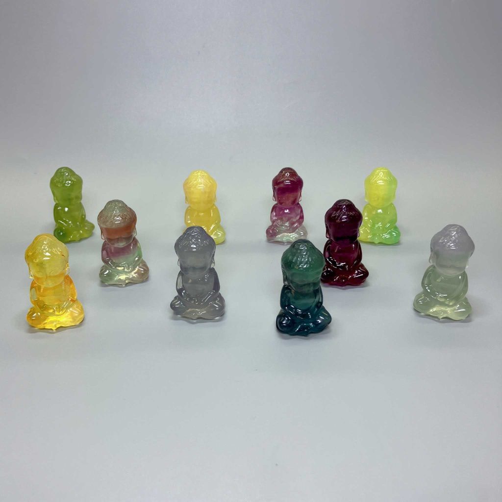 Fluorite Rainbow Candy Cartoon Lu Li Buddha 40mm A+/AA