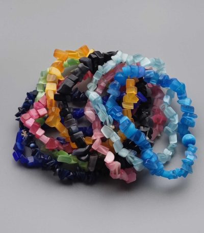 Cat's Eye Mix Color Man Made Chips Bracelet 4/8mm A