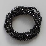 Black Spinel Faceted Round Bracelet 4mm A/A+