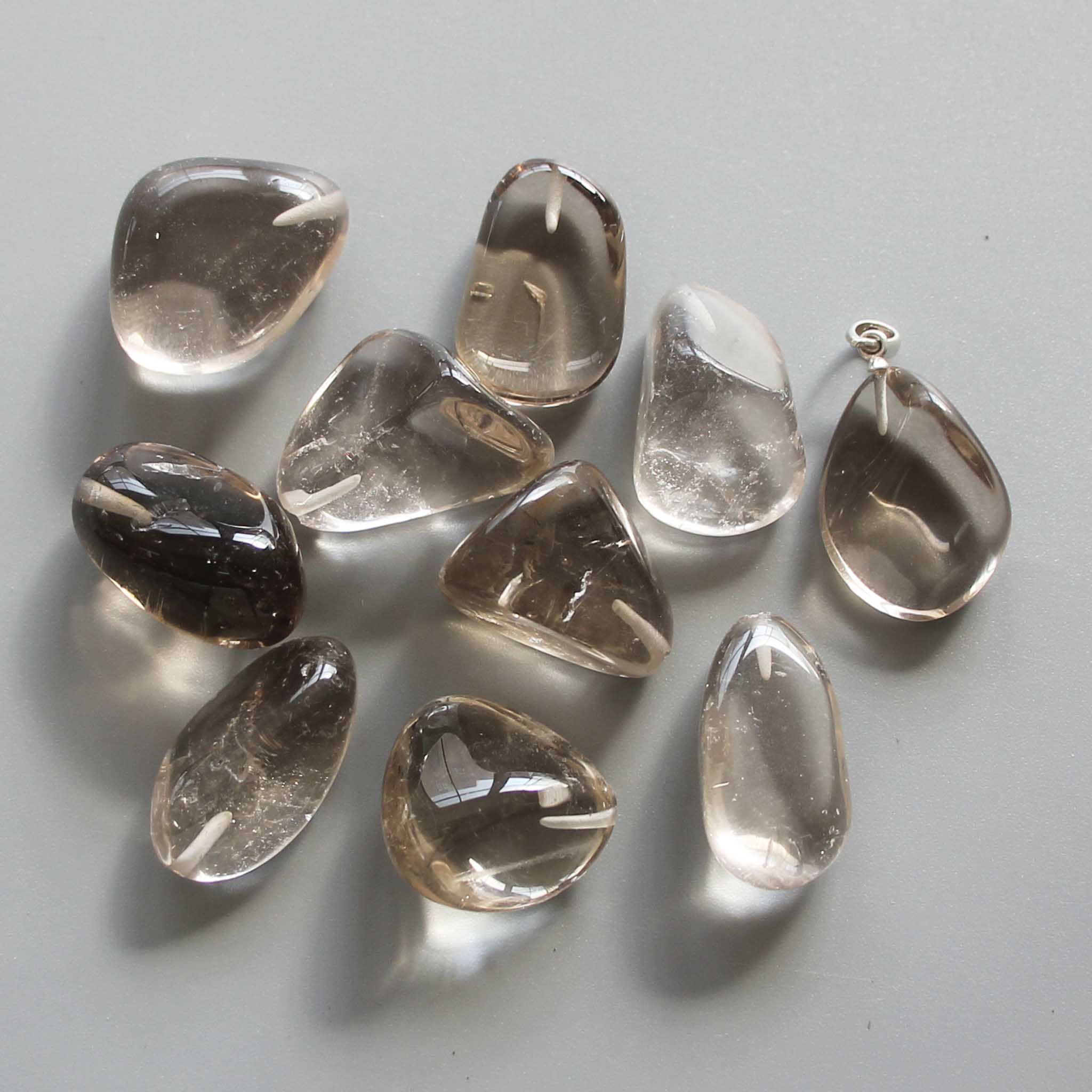 1419d220a21a050b284c502e3d270a51-1 Smoky Quartz Free Form Tumble Pendant With Silver 18-25mm A+/AA
