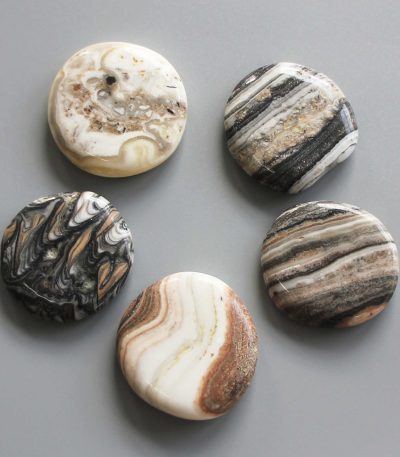 Banded Zebra Jasper Smooth Stone 1.6 inch (0.8-1 x 3.5-4.5cm) A/B