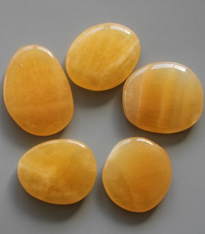 Orange Calcite China Smooth Stone 1.6 inch (0.8-1 x 3.5-4.5cm) A+/AA