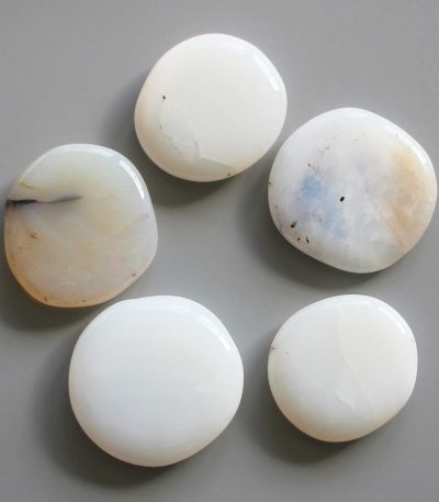White Milky Opal Brazil Smooth Stone 1.6 inch (0.8-1 x 3.5-4.5cm) A