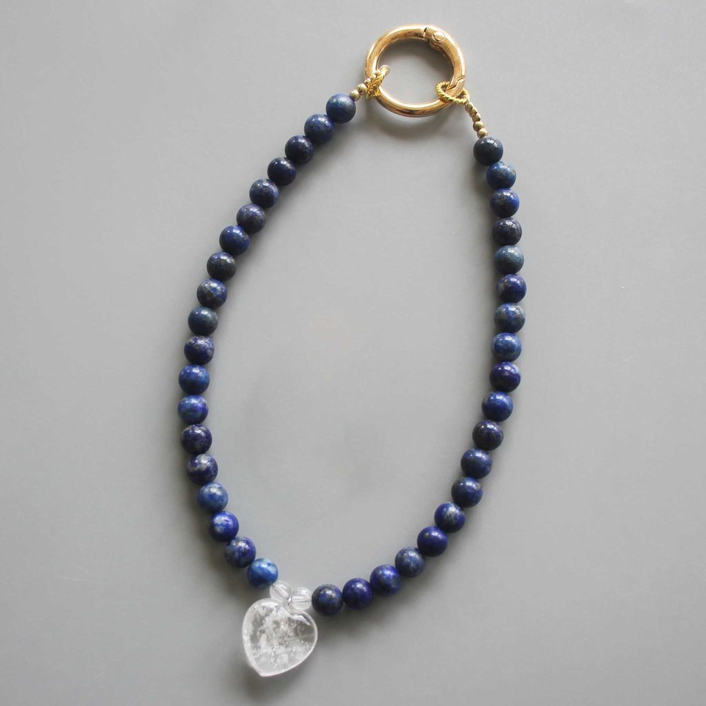 Lapis Lazuli Round Bead Phone Cord 6mm A/B