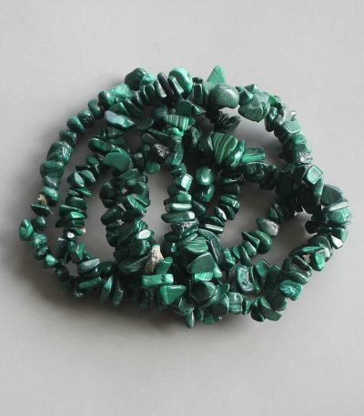 Malachite Chips Bracelet 4/8mm A/A-