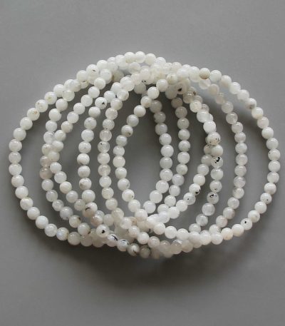 Moonstone With Spark Blue Color Round Bracelet 18cm 4mm A-/B+