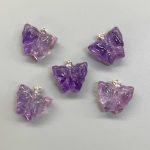 Amethyst Butterfly Pendant With Silver S052 0.7inch (1.6-1.8cm) A/A+