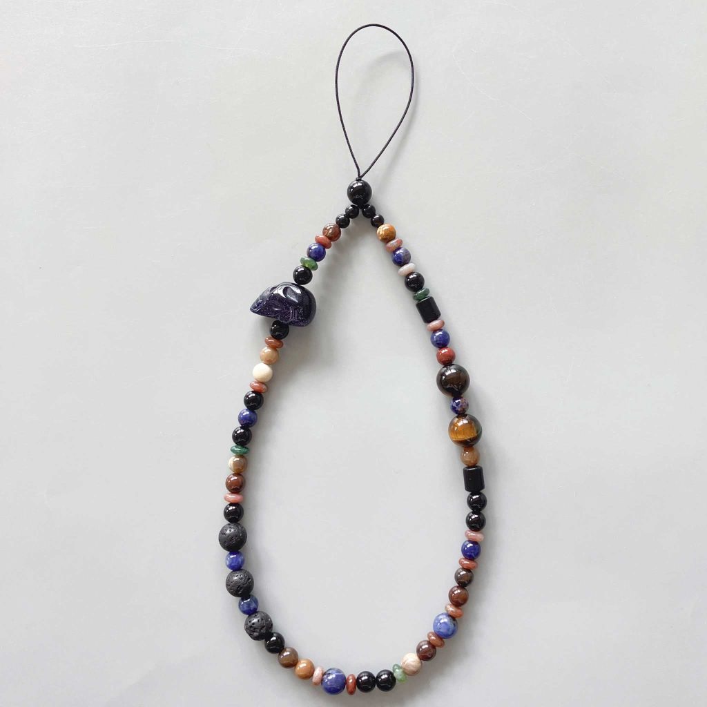 Mix Stone Phone Strap 9 inch 23cm #9 黑曜石, 蓝沙石 (Grade TBC)