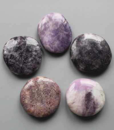 Lepidolite Af Smooth Stone 1.6 inch (0.8-1 x 3.5-4.5cm) A/B