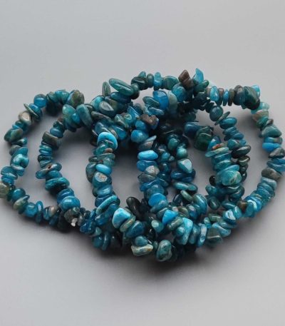 Blue Apatite Chips Bracelet 4/8mm A/A+