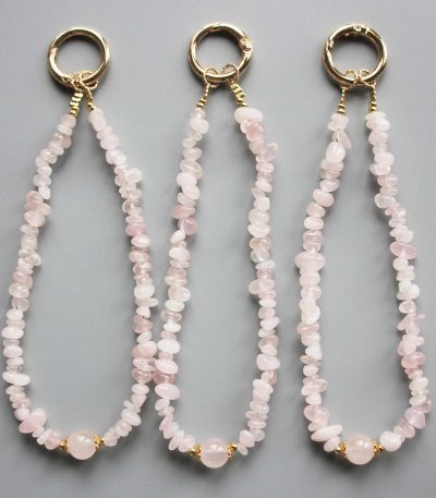 Rose Quartz Chips Phone Cord 5/10mm A/B
