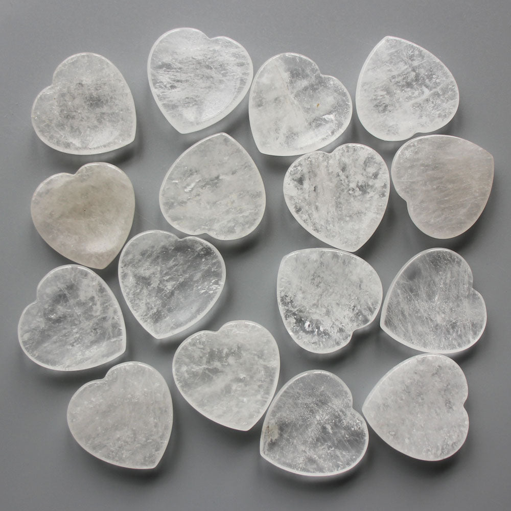 Crystal Heart Thumb Stone 1.6 inch (0.65 x 4 x 4cm) A/B