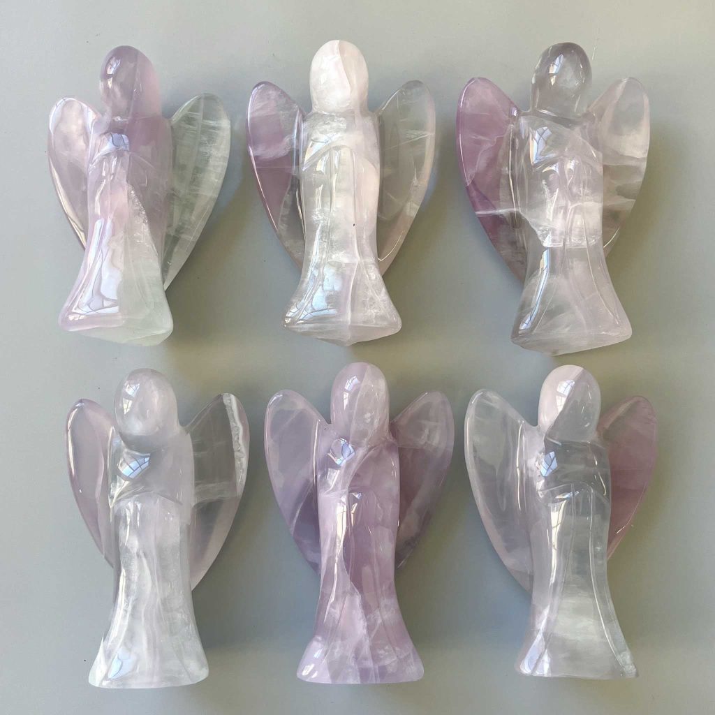 Pink Fluorite Simple Angel 4 inch (9.5-10.5cm) A