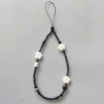 Mix Stone Phone Strap 9 inch 23cm #8 黑曜石, 汉白玉 (Grade TBC)