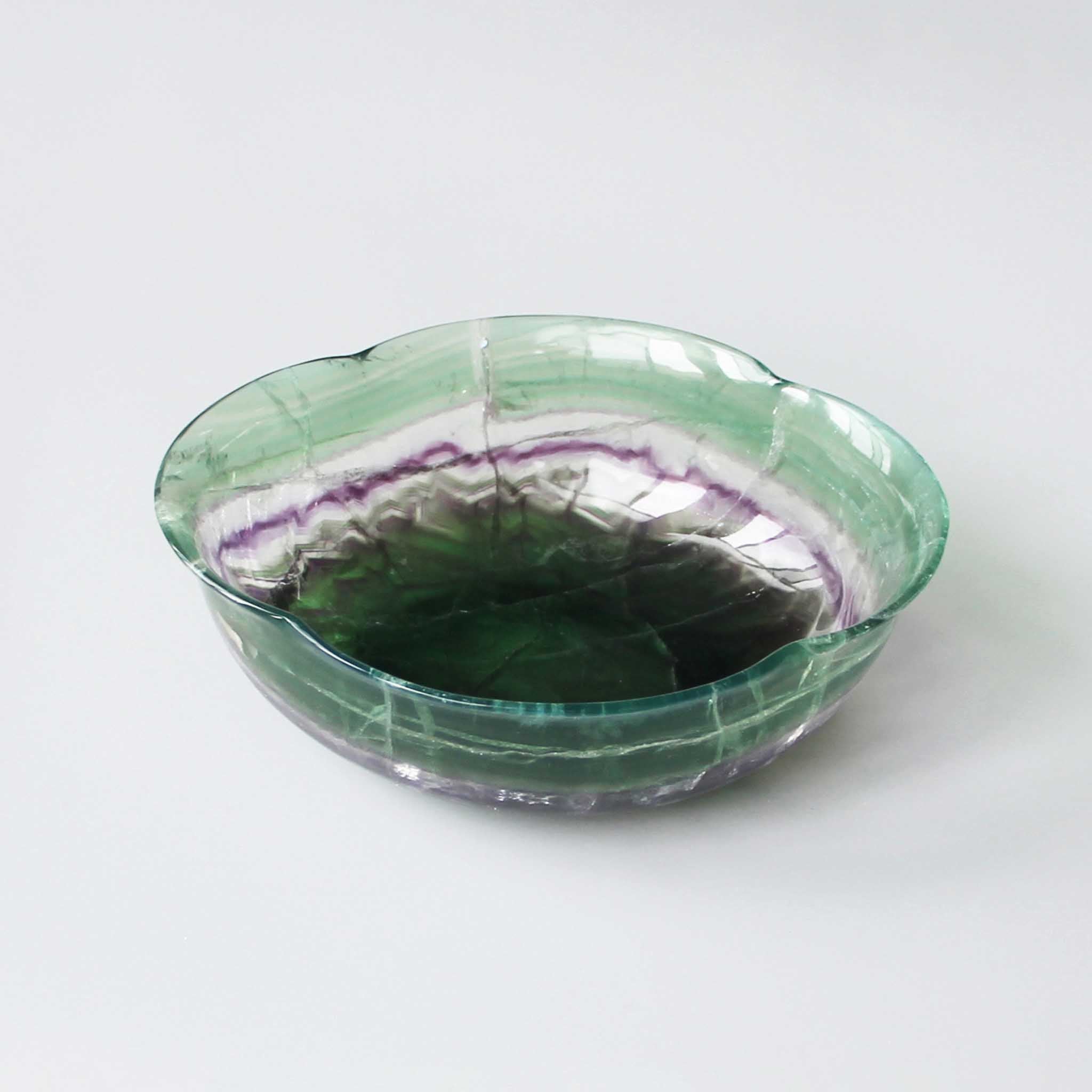 2a05fd2c0744823606171b5a44b179e3-1 Rainbow Fluorite Free Form Bowl 6.3x15.5x18.2cm 0.6kg A+