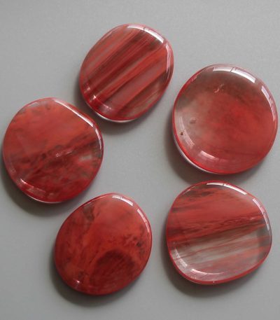 Strawberry Obsidian Man Made Smooth Stone 1.6 inch (0.8-1 x 3.5-4.5cm) A
