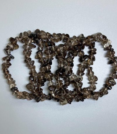 Smoky Quartz Chips Bracelet 4/8mm A/A+