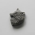 Silver Obsidian Wolf head 10x32x38mm A+