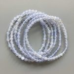Blue Chalcedony Round Bracelet 18cm 4mm A+