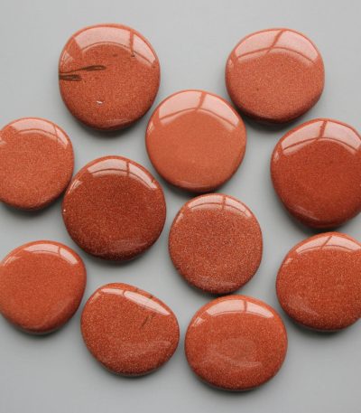 Gold Sandstone Smooth Stone 1.6 inch (0.9 x 4cm) A