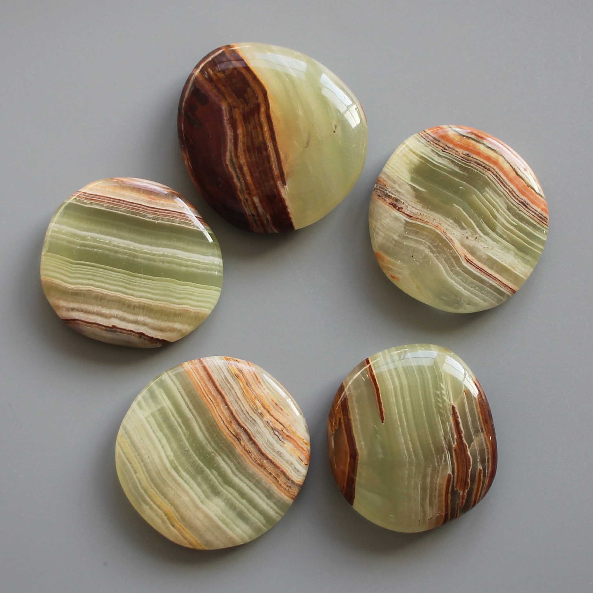 357259fe4dc13555c9a2c0e7931ac310-1 Marble Onyx Smooth Stone 1.6 inch (0.8-1 x 3.5-4.5cm) A/A+