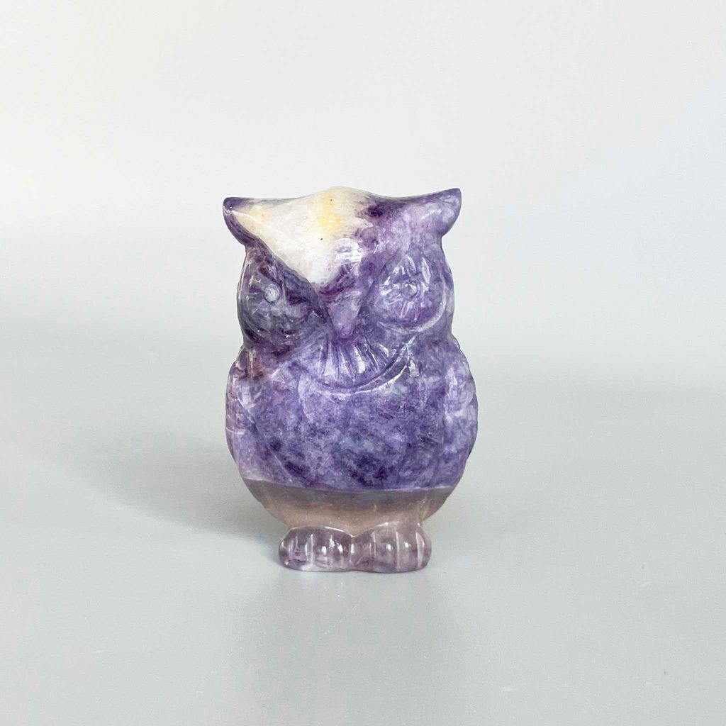 Rainbow Fluorite Owl P Style B 2 inch（ 5cm） A/B
