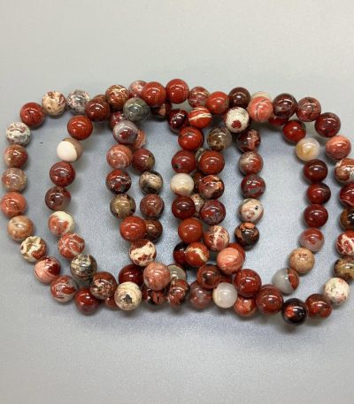Poppy Jasper Round Bracelet 18cm 8mm A/B